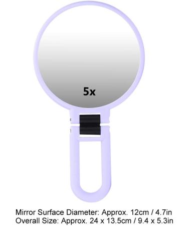 5X Magnifying Makeup Mirror Folding Adjustable Cosmetic Mirror Travel Portable Makeup Mirror (Purple) - Buy Online on SooperMarket.com