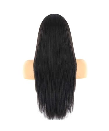 SHIYID Synthetic Hair Lace Front Wigs for Women - Natural Black Long Straight Middle Part Wig - Buy Online on SooperMarket.com