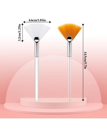 2 PCS Soft Fan Brush Set for Facial Masks | Makeup Application Tool | Premium Quality Facial Brushes - Buy Online on SooperMarket.com