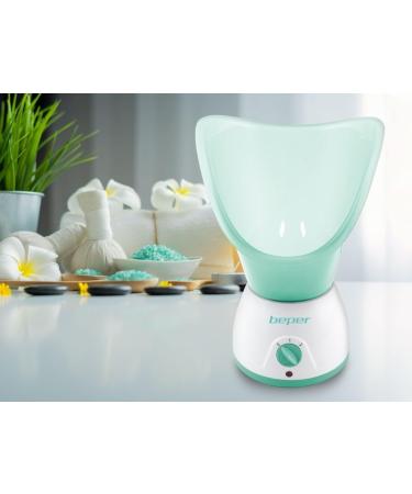 BEPER 40.967N Facial Sauna and Aromatherapy 2 Powers Healing and Relaxing Treatments Hydration and Face Cleansing Tank for Scented Essences White/Green - Buy Online on SooperMarket.com