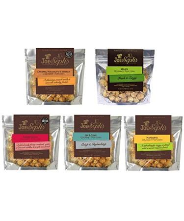 Joe & Seph's Cocktail Popcorn Tasting Selection - 5 x Bags | Handmade in the UK | Gluten Free | Air-popped | All-natural ingredients - 155g SnackSelect02 Cocktail 5 Count (Pack of 1)