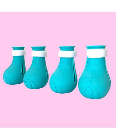 Shop Tita-Dong Cat Shoes: 4-Piece Silicone Anti-Scratch Boots & Nail Gloves for Cats - Blue Paw Protection & Claw Covers - Buy Online on SooperMarket.com