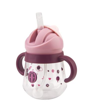 Sippy Cup for Baby Months 6+  Weighted Straw Non Spill Cup for Toddlers  Baby Straw Cup with Handles  Spill-Proof  Leak-Proof Soft Spout Cup 260ml  BPA Free Balloon