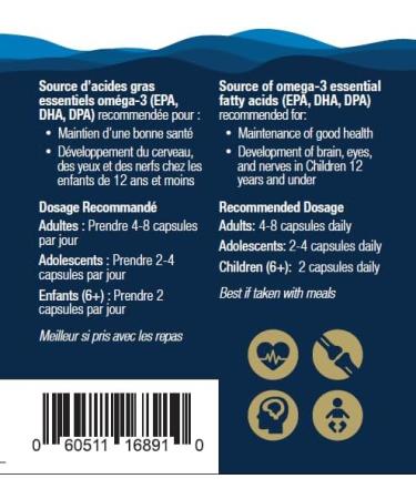 Carino Omega 3 Harp Seal Oil Capsules - DHA EPA & DPA - Superior Source of Omega-3 - Highly Digestible & Bioavailable - Better Results & No Fishy Burps - Pure & Natural - Sustainably Sourced - Product of Canada - Buy Online on SooperMarket.com