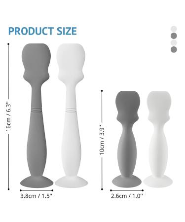 Baby Diaper Cream Brush Set - 4 Pack Silicone Spatula Applicators for Newborns - 2 Large & 2 Small Sizes - Gray and White - Buy Online on SooperMarket.com