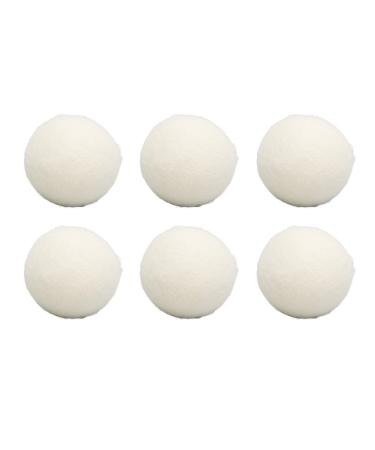 6Pcs Wool Drying Balls Skin Friendly Fabric Softener Reusable Static Reduction Time Saving Drying Ball for Shorten Drying Time Impurities Adsorption Moisture & Odour Removal (6cm)