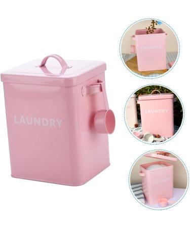 COOLHIYA 1pc Washing Storage Sealing Storage Case Laundry Room Trash Can Iron Pink - Buy Online on SooperMarket.com