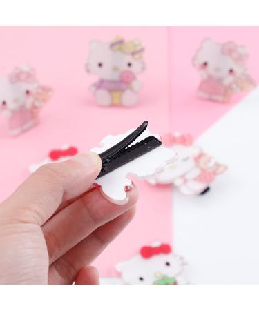 Japanese Character Hair Accessories Set - Kuromi Melody Hair Clips, Cinnamoroll Pompom Purin Hair Ties, Hello Kitty 10pcs - Perfect Gift for Girls - Buy Online on SooperMarket.com