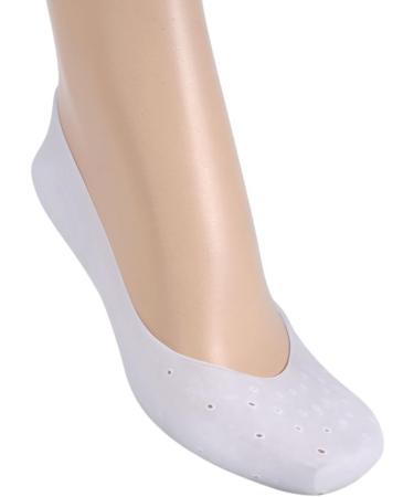 Silicone Moisturizing Gel Socks for Cracked Skin Care Full Length Foot Protector 1 Pair CN 37-40 White (L) - Buy Online on SooperMarket.com