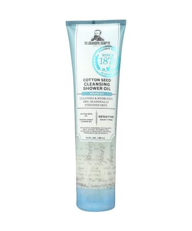 Cottonseed Oil Body Wash by The Grandpa Soap Company | Cottonseed Oil + Organic Sweet Almond Oil | Clean, Vegan & Cruelty Free Formula | Nourishing Body Soap for Sensitive Skin | 9.5 Fl. Oz. Tube
