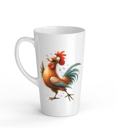 White Ceramic Kids Chicken Mug - Large 483 ml Perfect for Hot Chocolate or Milk Fun and Easy to Use