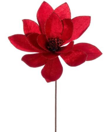 Vickerman 705308-22" Black Velvet Sheen Glitter Trim Poinsettia Spray (4 Pack) (RG223317) - Buy Online on SooperMarket.com