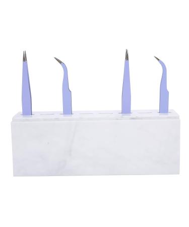 8 Holes Tweezers Holder | Tweezer Display Stand & Storage Rack with Dust Cover for Lash Extensions | Salon & Home Use (White - Buy Online on SooperMarket.com