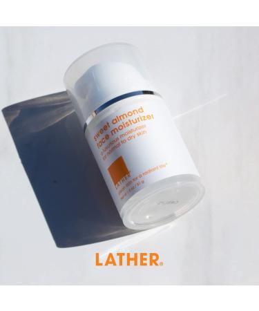 LATHER Sweet Almond Face Moisturizer - Hydrating Lotion for All Skin Types - Gentle Light Formula for Men & Women - 2 Fl Oz - Buy Online on SooperMarket.com