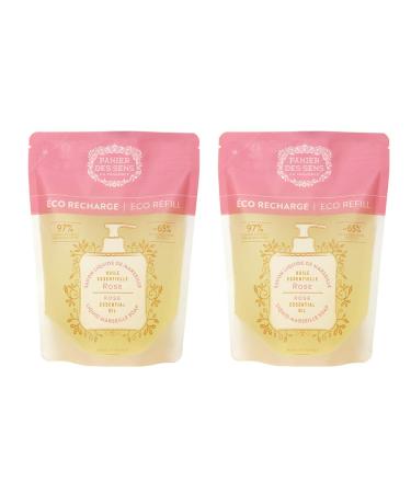 Panier des Sens Rose Liquid Hand Soap refills  Liquid Marseille Soap - Made in France 97% natural - 2x 16.9Floz/500ml