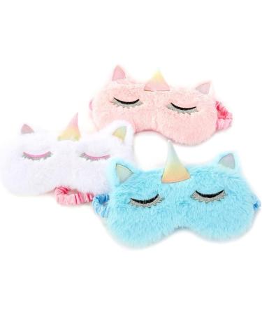 Buy Gatuida 2pcs Cute Sleeping Eye Mask - Cartoon Eye Cover for Women & Kids | Embroidered White Sleep Mask | Ideal for Travel & Relaxation - Buy Online on SooperMarket.com