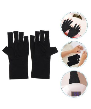 FOMIYES 1 Pair nail gloves gel manicure gloves fingerless driving gloves LED dry lamp gloves sun protector gloves half finger gloves nail art gel sun protection nail polish polyester Miss - Buy Online on SooperMarket.com