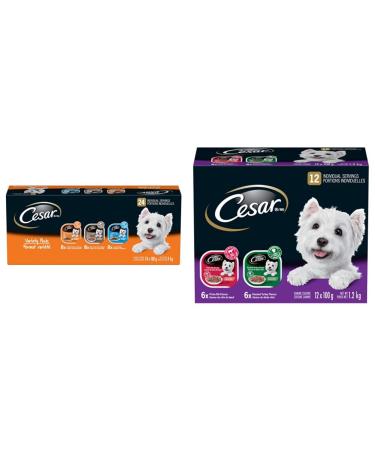 CESAR Classic Loaf and Filets in Sauce Variety Pack (24 Grilled Chicken NY Strip Lamb + 12 Roasted Turkey Prime Rib)