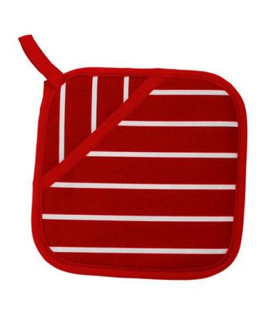 Classic Butcher's Stripe 100 Percent Cotton Pot Grab Red
