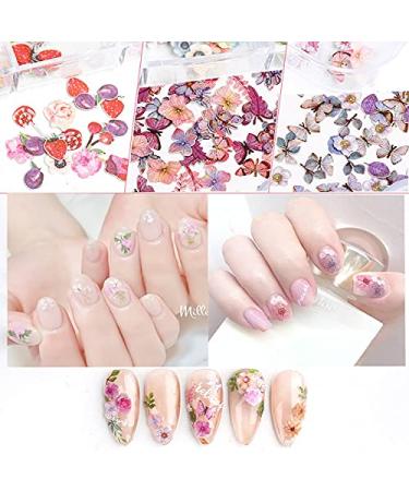 300Pcs 3D Wood Pulp Flower Nail Art Charm Set for DIY Crafting - Nail Charms Butterfly and Bow Design - S1 - Buy Online on SooperMarket.com