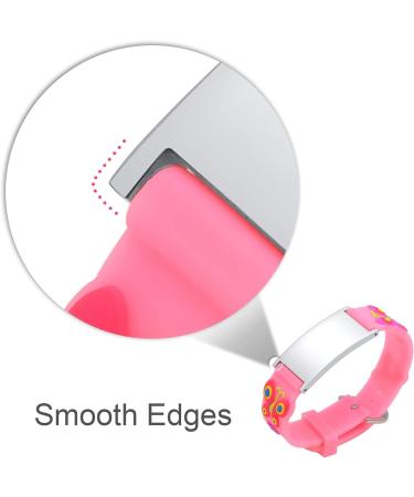 XUANPAI Personalized Safety Wristband Bracelet for Kids - Waterproof Cartoon Style Child ID Bracelet in Pink - Emergency Contact & Medical Info - Boys Girls Teens - Buy Online on SooperMarket.com
