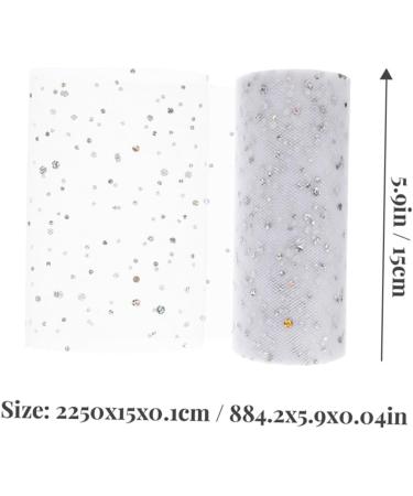 KALLORY 4 Rolls Mesh Roll Decor Gauze Tutu Fabric Tulle Spool Diy Clothes Supply Rhinestones Cloth Cap - Buy Online on SooperMarket.com