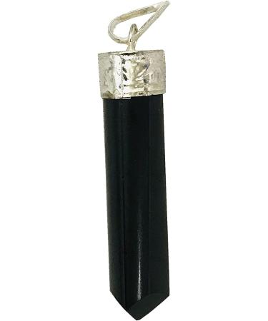 Raw Black Tourmaline Pendant Crystal Pencil Pendant Gemstone Pendant with Wax Cord Rope Chain for Necklace Crystal Stone Used Boost Confidence Perfect Meditation kit - Buy Online on SooperMarket.com