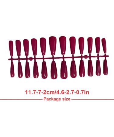 Dajidafu 1 Set French Tip Press on Nails Extra Long Artificial Glittery Toe Tips Adhesive Tabs Art Decals Gifts Decorations rosered - Buy Online on SooperMarket.com
