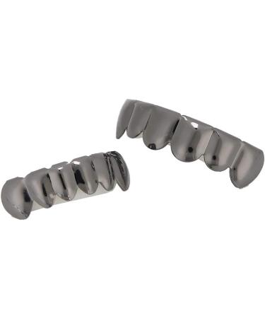 Shiny Teeth Hip Hop Prop Teeth Accessory Halloween Party & Hip Hop Fashion Brass Material Silicone Grooves Tweezers Fashionable & Luxury Appearance (Glossy black suit (real Glossy Black Suit (Real Gold Plating) - Buy Online on SooperMarket.com