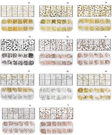 Desikixudy Star Month Gold and Silver Nail Art Metal Shell 3D Nail Decoration Studs Rhinestones Nail Art Design Charms Stone 07 - Buy Online on SooperMarket.com
