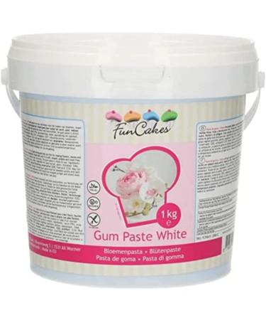 Funcakes flower paste white: perfect for sugar flowers fine leaves ruffles and more.Roll out thinly dry quickly silky elastic good halal kosher and gluten -free.1 kg.1000 grams