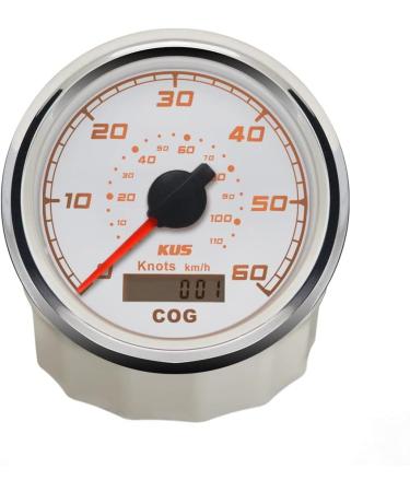 KUS GPS Speedometer Odometer Gauge 60 Knots for Boat Yacht - 85mm 12V/24V White | International Shipping Available - Buy Online on SooperMarket.com