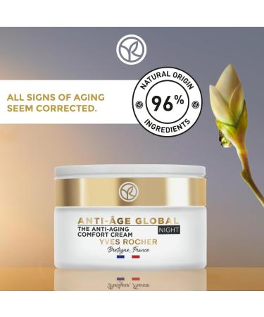 Yves Rocher Anti-Aging Night Cream | Enhance Skin Radiance & Smooth Texture | 1.7 fl oz - Shop Internationally - Buy Online on SooperMarket.com