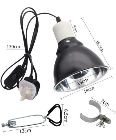 Hisunfarm Reptile Pet Heat Lamp Holder with Clip | 300 Watt UVA/UVB Bulb Guard for Lizard, Turtle, Snake, Spider & Chick - Buy Online on SooperMarket.com
