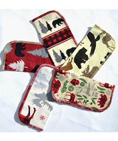 1 Ply Winter Lodging Set Napkins 8x8 inches 5 Pack - Little Wipes (R) Flannel