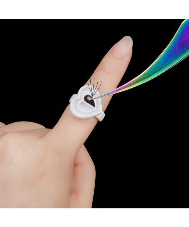 200 PCS Disposable Heart Shape Glue Ring Holders for Eyelash Extension and Nail Art - White - Buy Online on SooperMarket.com