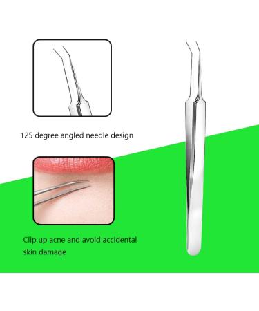 Blackhead Remover Tool Kit - 5-in-1 Stainless Steel Pimple Popper Extractor Set for Face with 4 Tweezers - 0414043 - Buy Online on SooperMarket.com