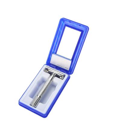 Premium Double Edge Silver Hand Razor for Men - Includes Case | Perfect Beard Grooming Tool - Buy Online on SooperMarket.com