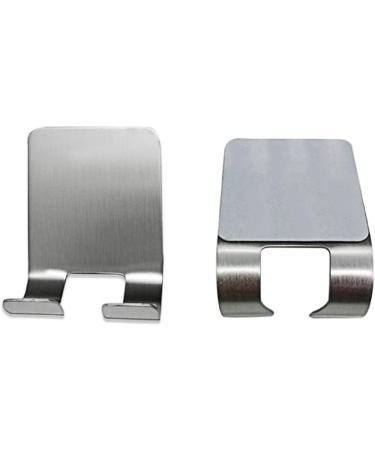 Razor Holder Hook - 2 Pack Self-Adhesive Stainless Steel Waterproof Bathroom Hooks | Multi-Purpose No-Drill Towel Hooks (Silver) - Buy Online on SooperMarket.com