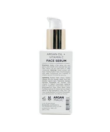 Argan Magic Brighten Face Serum - Vitamin C & Argan Oil for Hydration Dark Spot Reduction Fine Lines & Wrinkles (2 oz) - International Shipping Available - Buy Online on SooperMarket.com