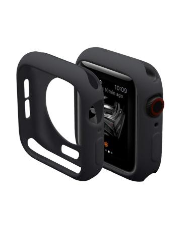 Hontao Ultra Thin Soft TPU Shockproof Bumper Case for iWatch Apple Watch Series 3/2/1 Black 38mm Black 38 mm