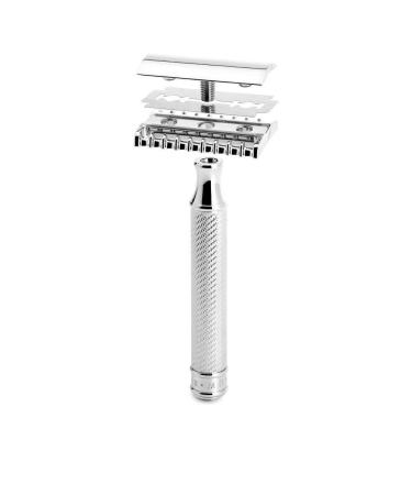 MHLE TRADITIONAL R41 Double Edge Safety Razor - Premium Barbershop Quality for Smooth Shave Chrome Finish - Buy Online on SooperMarket.com