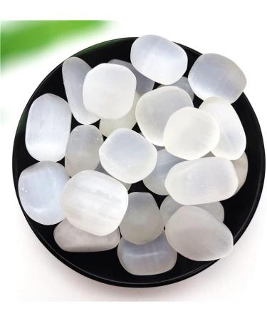 100g Natural White Selenite Gypsum Tumbled Stones Lots Bulk Reiki Polished Crystals Decor Stones - Buy Online on SooperMarket.com