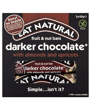 6X Eat Natural Bars Dark 70 % Chocolate Almonds & Apricots 3 x 45g
