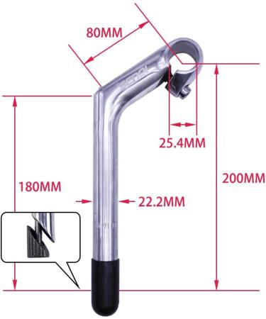 SENQI 22.2 x 225 x 4mm Gooseneck Stem | Aluminum Alloy with Teeth | BSB040 Silver - Buy Online on SooperMarket.com