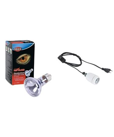 Trixie 76007 neodymium heat spot lamp 63 100 mm 75 W & 76105 ceramic frame per socket 75 W spot lamp + ceramic frame per socket