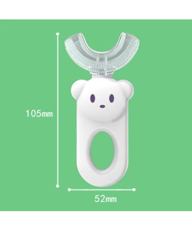 JENPECH Kids U-Shaped Toothbrush - Cartoon Bear Shape - Food Grade Soft Silicone Brush Head 360 Oral Teeth Cleaning Design for Toddlers and Children Brown - Buy Online on SooperMarket.com