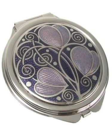 Compact Mirror - Rennie Mackintosh Leaves & Coils Design - Purple/Lilac