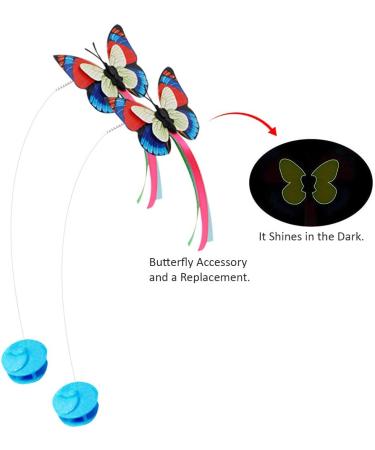Flurff Interactive Cat Toy Butterfly - Electric Flutter Rotating Kitten Toy for Funny Exercise - Cat Teaser with Replacement White - Shop Now! - Buy Online on SooperMarket.com