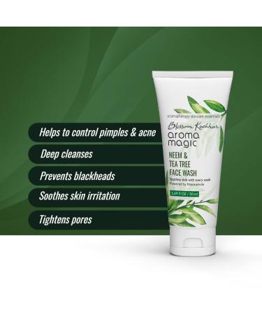 Aroma Magic Neem & Tea Tree Face Wash (Pack of 2) - Natural Acne Cleanser for Men & Women | Hydrating Facewash for Oily & Sensitive Skin | 3.38 Fl Oz (100ml) - Buy Internationally - Buy Online on SooperMarket.com